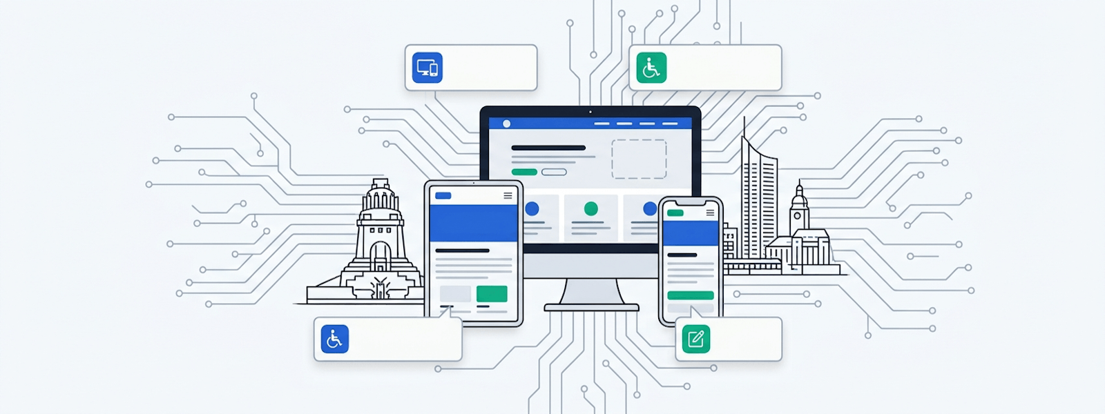Moderner Arbeitsplatz für Webdesign und Entwicklung