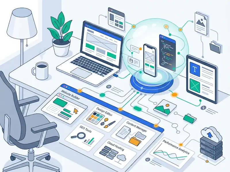 All-in-OneWebdesign Arbeitsplatz